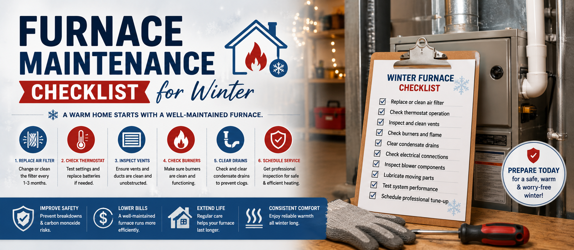 Furnace Maintenance Checklist for Winter: Complete Homeowner Guide