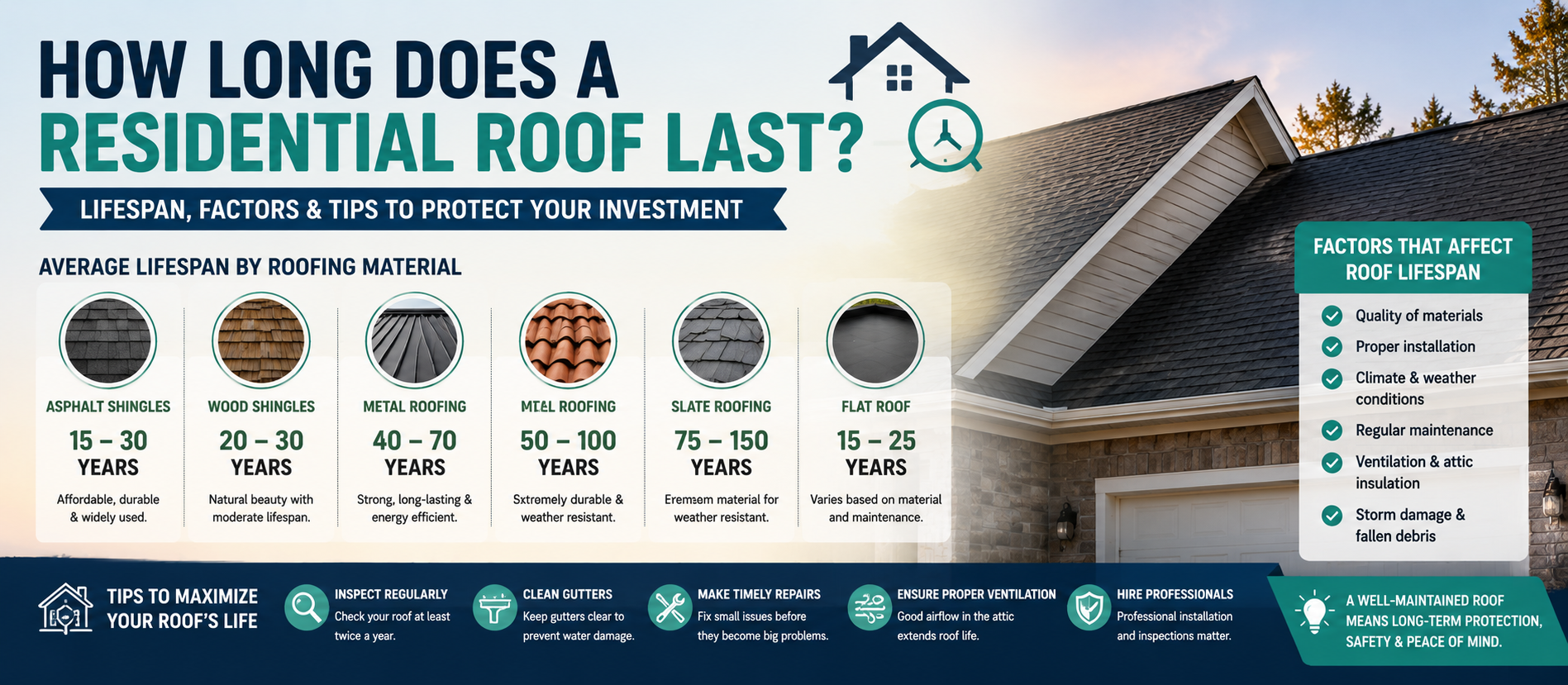 How Long Does a Residential Roof Last? Complete Homeowner Guide to Roof Lifespan and Maintenance