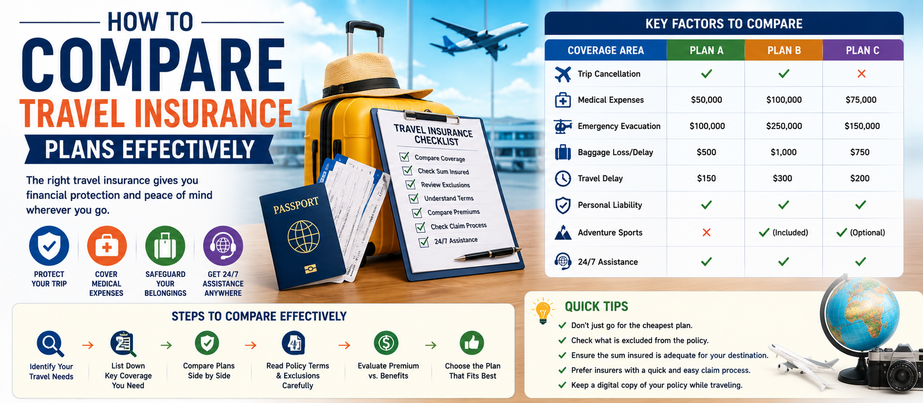 How to Compare Travel Insurance Plans Effectively