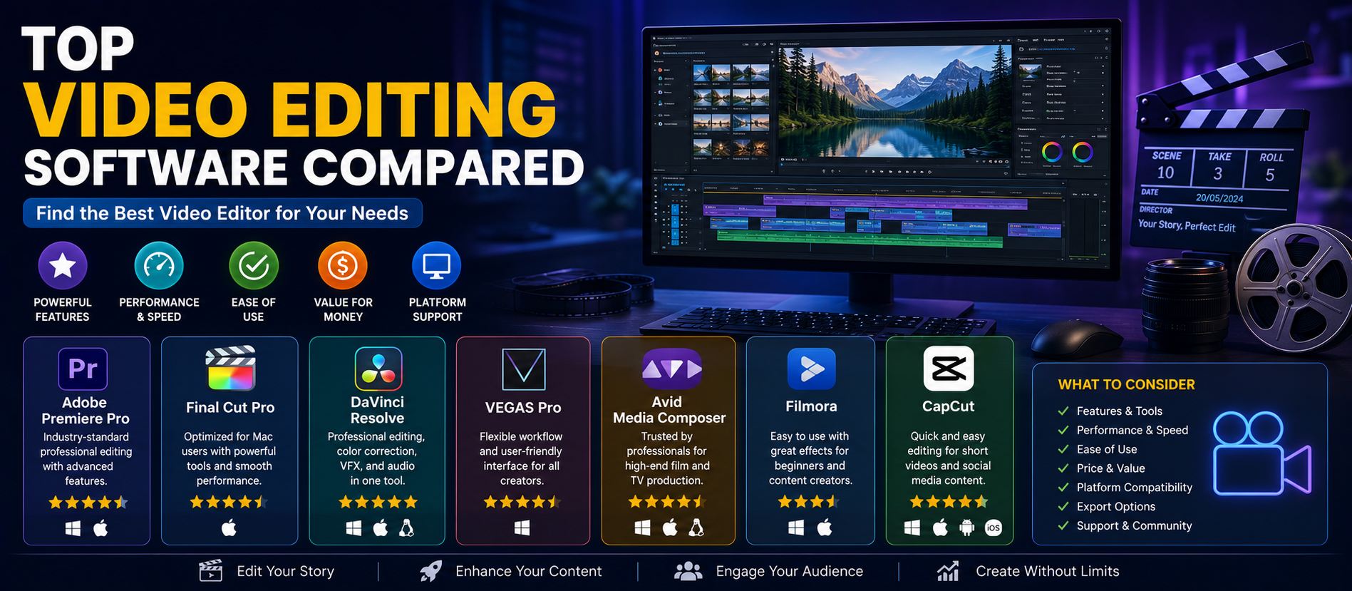 Top Video Editing Software Compared: Complete Guide for 2026