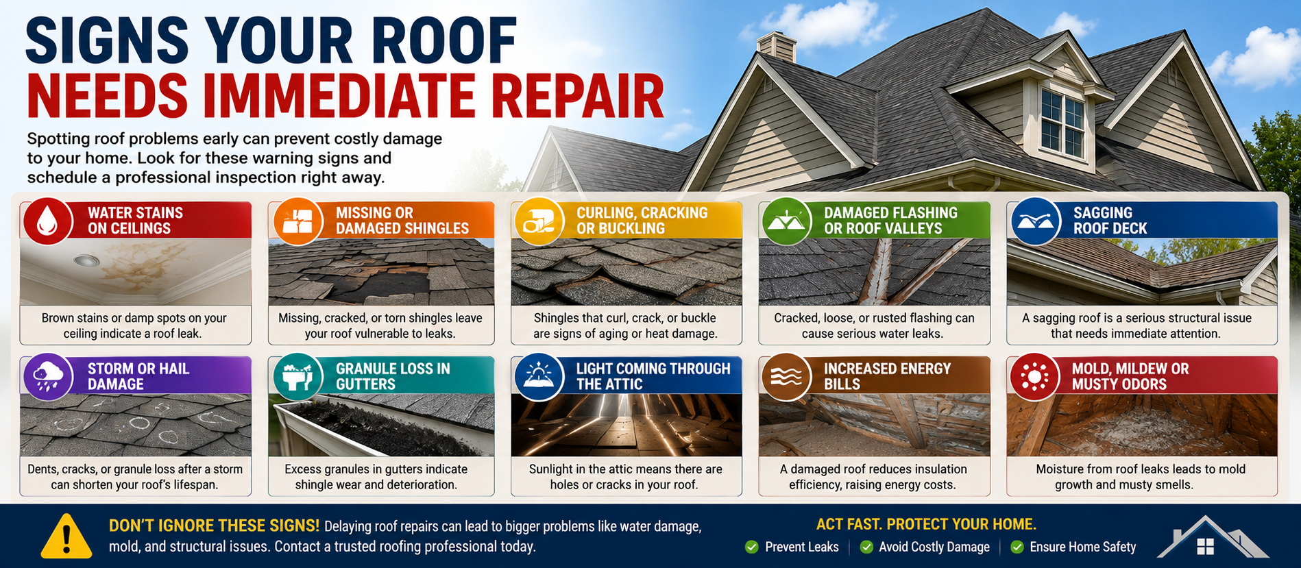 Signs Your Roof Needs Immediate Repair: Complete Guide for 2026