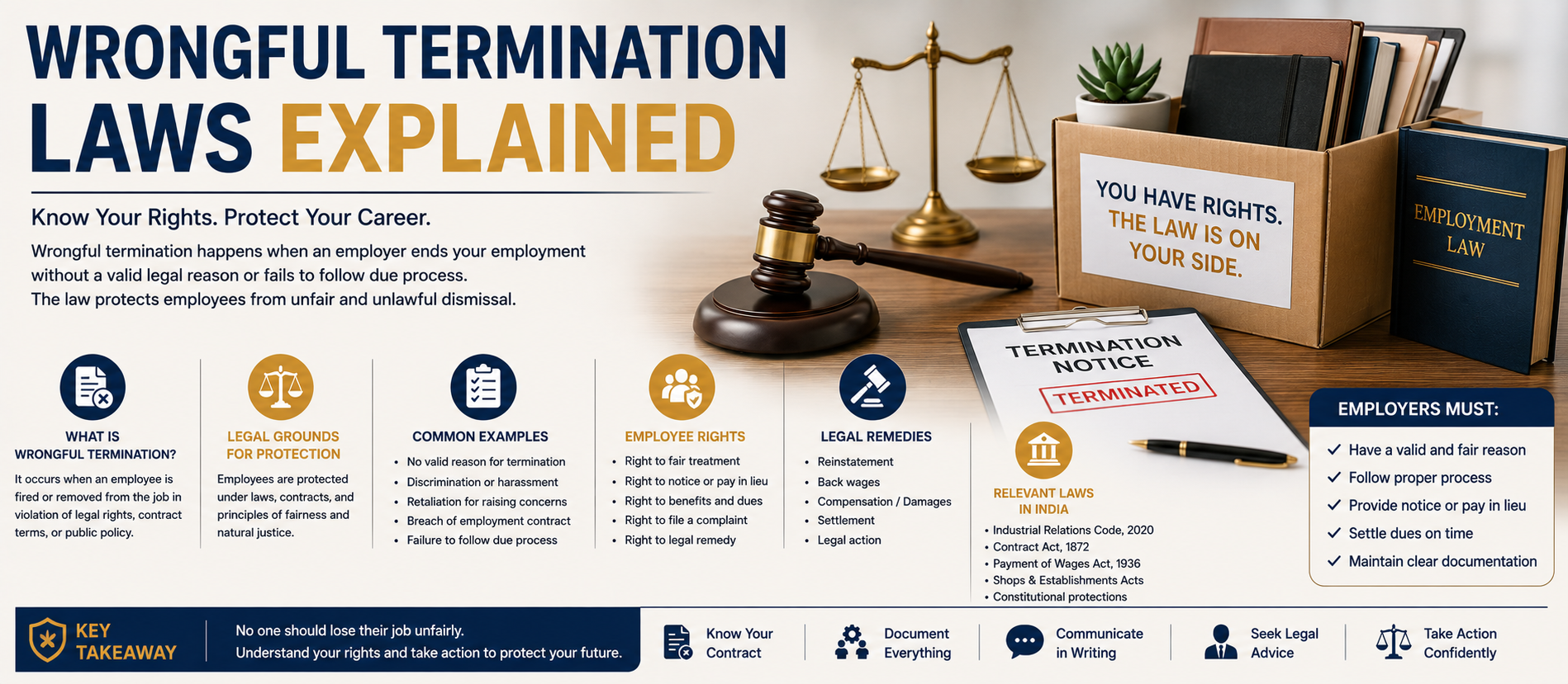 Wrongful Termination Laws Explained: Employee Rights, Employer Duties and Legal Remedies in India