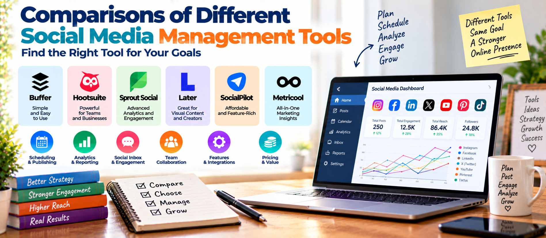 Comparisons of Different Social Media Management Tools