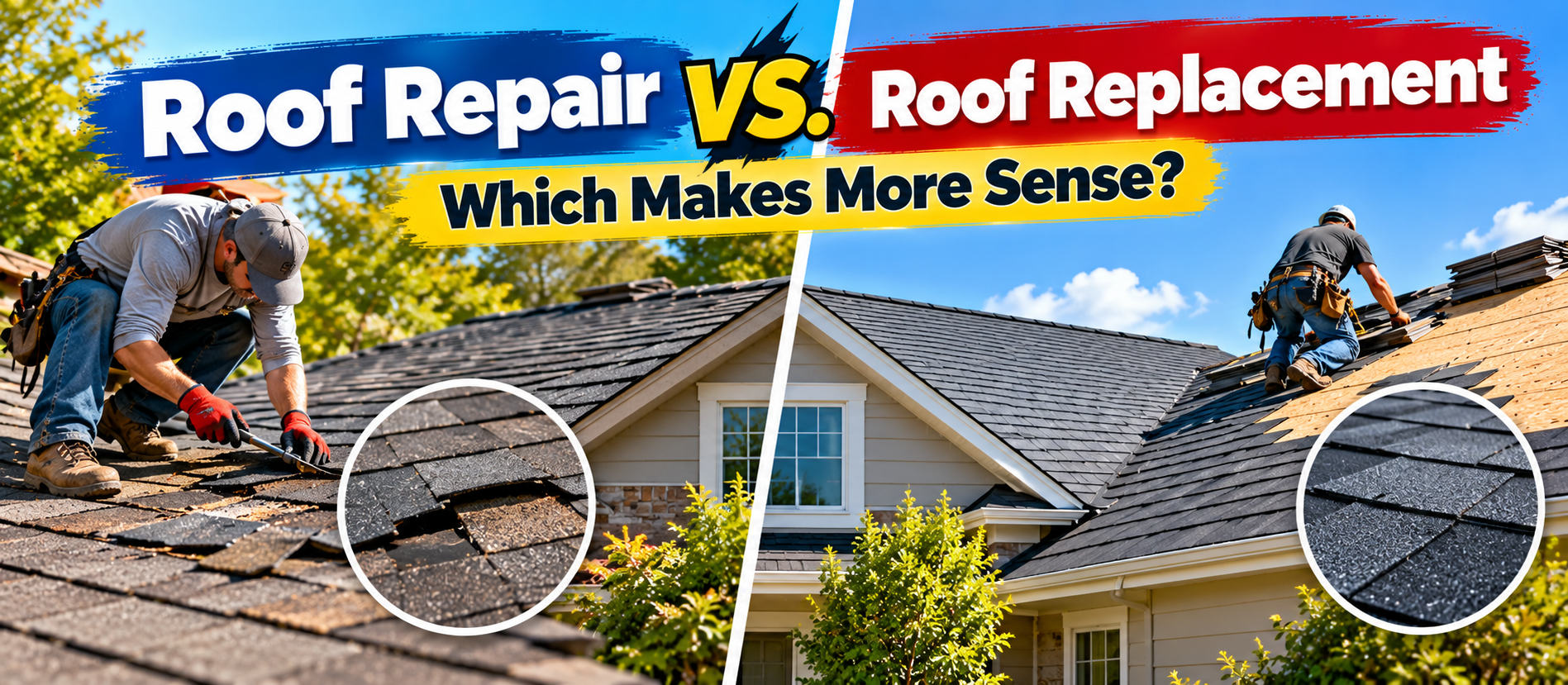 Roof Repair vs. Roof Replacement: Which Makes More Sense?
